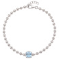 Preview: Armband 925 Sterling Silber 1 blauer Zirkonia 19 cm Silberarmband