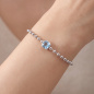 Preview: Armband 925 Sterling Silber 1 blauer Zirkonia 19 cm Silberarmband