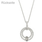 Preview: Collier Halskette 925 Sterling Silber 13 Zirkonia 45 cm Silberkette
