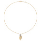 Preview: Collier Halskette 925 Silber vergoldet mattiert 32 Zirkonia 45 cm Kette