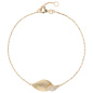 Preview: Armband 925 Silber vergoldet mattiert 32 Zirkonia 18,5 cm