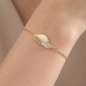 Preview: Armband 925 Silber vergoldet mattiert 32 Zirkonia 18,5 cm