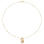 Preview: Collier Halskette 925 Silber vergoldet mattiert 8 Zirkonia 45 cm Kette