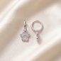 Preview: Creolen Pfote 925 Silber 34 Zirkonia Silberohrringe