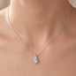 Preview: Collier 925 Sterling Silber Blautopas Zirkonia 45 cm Silberkette