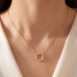 Preview: Collier 925 Silber vergoldet 40 Lab-Grown-Diamanten Brillanten 0,13 ct.