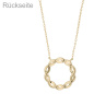 Preview: Collier 925 Silber vergoldet 40 Lab-Grown-Diamanten Brillanten 0,13 ct.