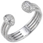 Preview: Damen Ring offen 925 Sterling Silber 40 Zirkonia Silberring
