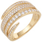 Preview: Damen Ring 925 Sterling Silber vergoldet 95 Zirkonia
