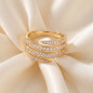 Preview: Damen Ring 925 Sterling Silber vergoldet 95 Zirkonia