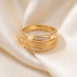 Preview: Damen Ring 925 Sterling Silber vergoldet 10 Zirkonia