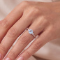 Preview: Damen Ring 925 Sterling Silber 2 Zirkonia 1 Blautopas hellblau Silberring
