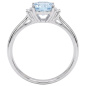 Preview: Damen Ring 925 Sterling Silber 2 Zirkonia 1 Blautopas hellblau Silberring