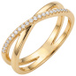 Preview: Damen Ring 925 Sterling Silber vergoldet mit 21 Lab-Grown-Diamanten 0,11ct.
