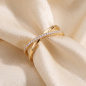 Preview: Damen Ring 925 Sterling Silber vergoldet mit 21 Lab-Grown-Diamanten 0,11ct.
