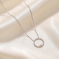 Preview: Collier Halskette mit Anhänger Edelstahl mit Perle 50 cm