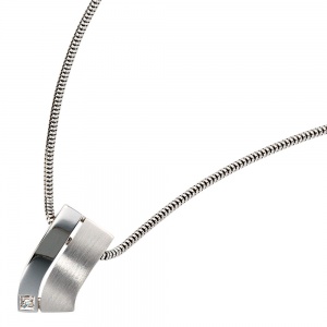 Anhänger 585 Gold Weißgold 1 Diamant 0,01ct. Weißgoldanhänger