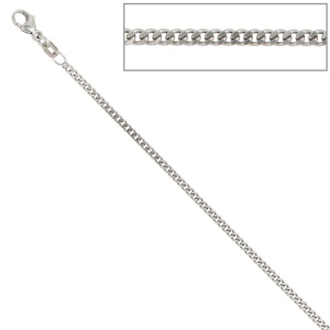 Panzerkette 925 Sterling Silber 2 mm 50 cm Halskette Kette Silberkette Karabiner