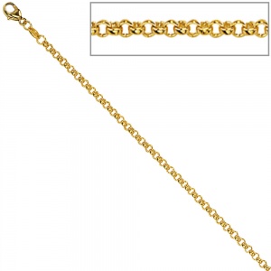 Erbskette 333 Gelbgold 2,5 mm 50 cm Gold Kette Halskette Goldkette Karabiner