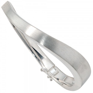 Armreif Armband 925 Sterling Silber matt Silberarmreif Klappverschluss