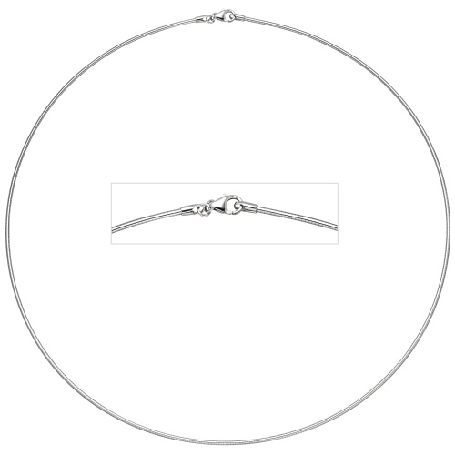 Preview: Halsreif 585 Weißgold 1,1 mm 50 cm Gold Kette Halskette Weißgoldhalsreif