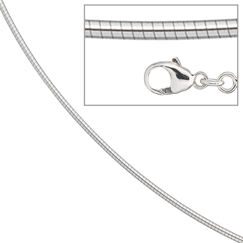 Preview: Halsreif 585 Weißgold 1,1 mm 50 cm Gold Kette Halskette Weißgoldhalsreif