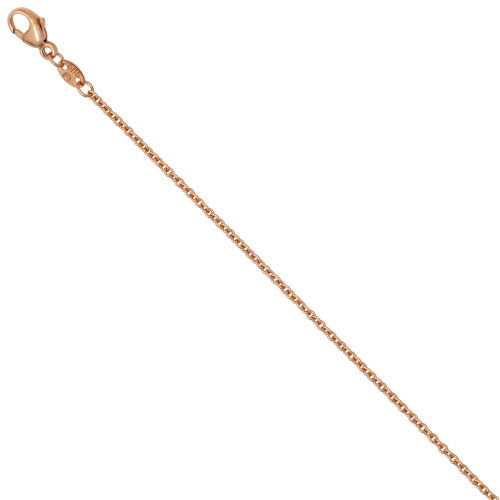 Preview: Ankerkette 585 Rotgold 1,5 mm 45 cm Gold Kette Halskette Rotgoldkette Karabiner