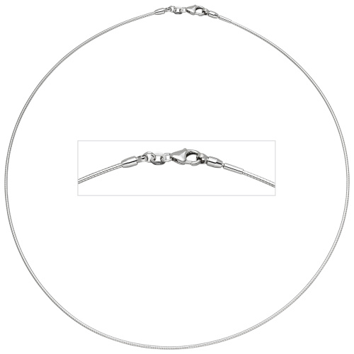 Preview: Halsreif 585 Weißgold 1,2 mm 45 cm Gold Kette Halskette Weißgoldhalsreif