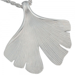 Anhänger Ginko Ginkgo 925 Sterling Silber mattiert