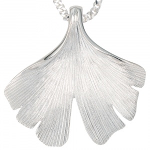 Anhänger Ginko Ginkgo 925 Sterling Silber mattiert