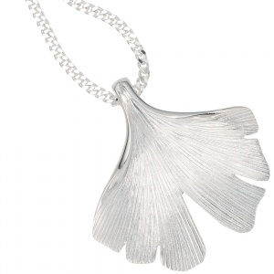 Anhänger Ginko Ginkgo 925 Sterling Silber mattiert