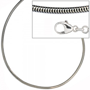 Schlangenkette 925 Silber 1,6 mm 45 cm Halskette Kette Silberkette Karabiner