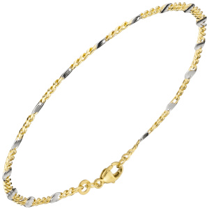 Preview: Steg-Panzerarmband 333 Gelbgold massiv 19 cm Gold Armband Goldarmband Karabiner