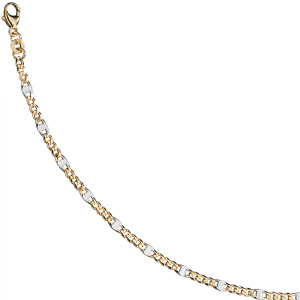 Preview: Steg-Panzerarmband 333 Gelbgold massiv 19 cm Gold Armband Goldarmband Karabiner