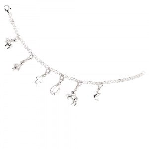 Einhänger Charm Hufeisen 925 Sterling Silber rhodiniert 1 Zirkonia