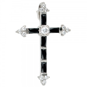 Anhänger Kreuz 925 Sterling Silber mit Zirkonia Kreuzanhänger Silberkreuz