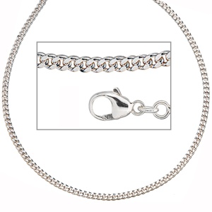 Panzerkette 925 Silber 2,5 mm 50 cm Halskette Kette Silberkette Karabiner
