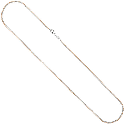Halskette Kette 585 Gold Rotgold Weißgold bicolor 42 cm Goldkette Karabiner