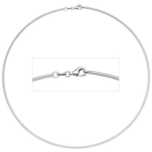 Preview: Halsreif 585 Weißgold 1,7 mm 42 cm Gold Kette Halskette Weißgoldhalsreif