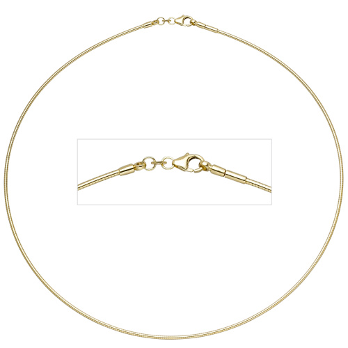 Preview: Halsreif 333 Gelbgold 1,5 mm 42 cm Gold Kette Halskette Goldhalsreif Karabiner