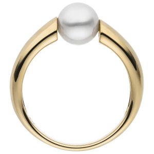 Damen Ring 333 Gold Gelbgold 1 Süßwasser Perle Goldring Perlenring