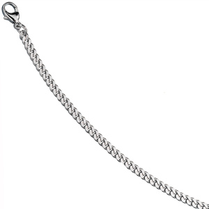 Panzerarmband 585 Weißgold massiv 21 cm Gold Armband Weißgoldarmband Karabiner