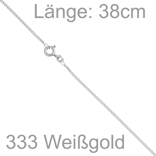 Preview: Panzerkette 333 Weißgold 1,7 mm 38 cm Gold Kette Halskette Weißgoldkette