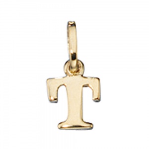 Anhänger Buchstabe T 333 Gold Gelbgold Buchstabenanhänger