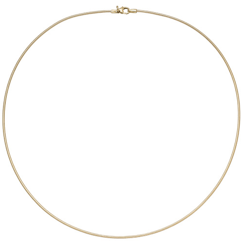 Halsreif 585 Gelbgold 1,1 mm 50 cm Gold Kette Halskette Goldhalsreif Karabiner