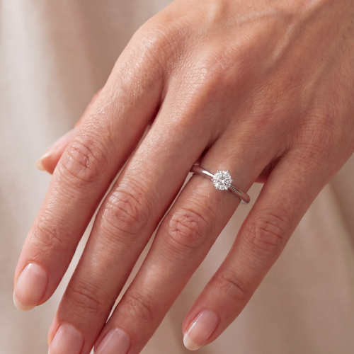 Preview: Damen Ring 925 Sterling Silber rhodiniert 1 Zirkonia Silberring