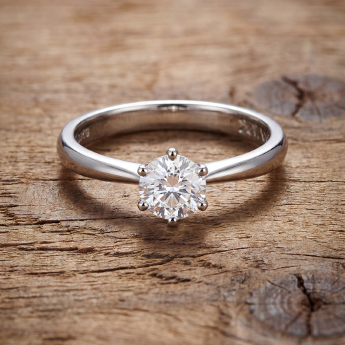 Preview: Damen Ring 925 Sterling Silber rhodiniert 1 Zirkonia Silberring