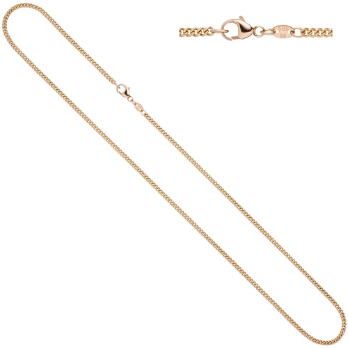 Preview: Panzerkette 585 Rotgold 2,0 mm 42 cm Gold Kette Halskette Rotgoldkette Karabiner