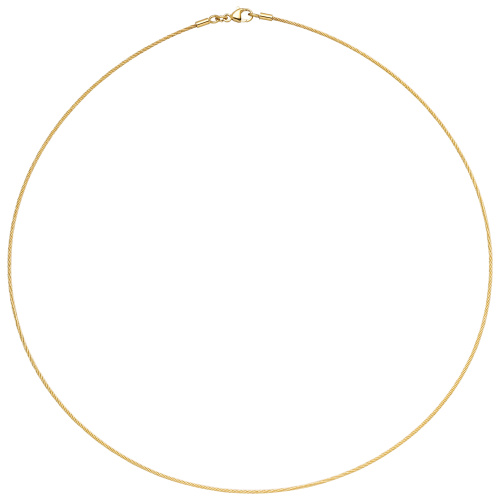 Halsreif 750 Gold Gelbgold 1,1 mm 50 cm Halskette Kette Karabiner