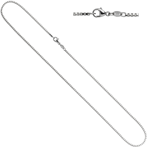 Preview: Venezianerkette 585 Weißgold 1,5 mm 38 cm Gold Kette Halskette Weißgoldkette